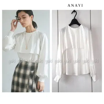 ANAYI 컴팩트 분또 래글런 풀오버 화이트