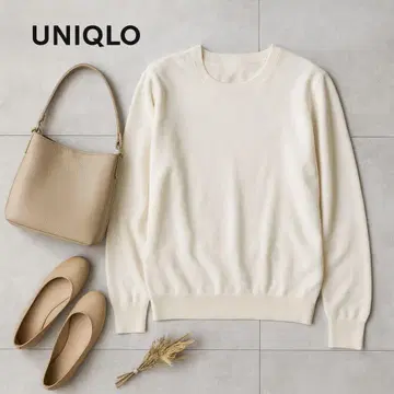 UNIQLO 캐시미어 스웨터 아이보리 L