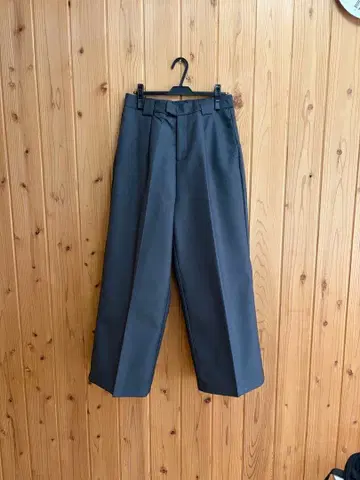 그레이 와이드 슬랙스