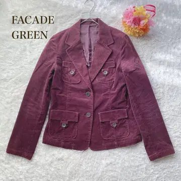 파사드 그린 [ M ] 버건디 코듀로이 테일러드 자켓