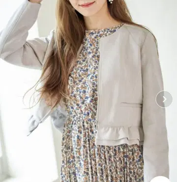 토코 클로젯 노카라 자켓 아이스 그레이