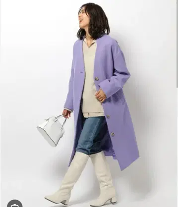 밴야드 스톰 라벤더 보라색 롱 코트 0 캐시미어