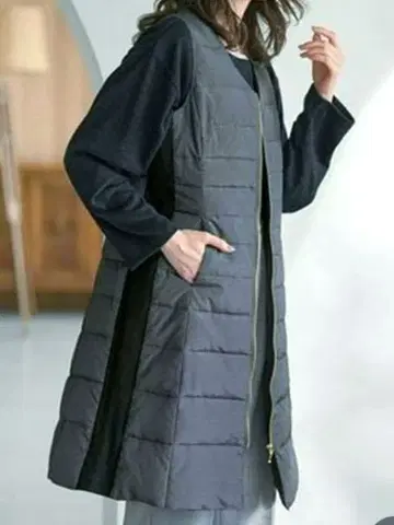 [택 포함 새상품] 빅 사이즈 3L 라난 다운 롱 베스트 그레이