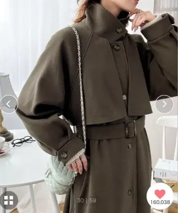 클래식 엘프 2way 스탠드 카라 볼륨 슬리브 코트