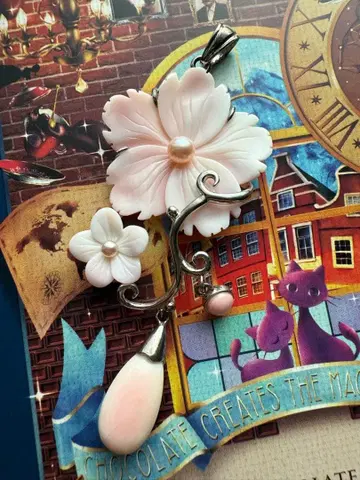 네이비 쉘 펜던트 탑 사쿠라 벚꽃 cherry blossoms