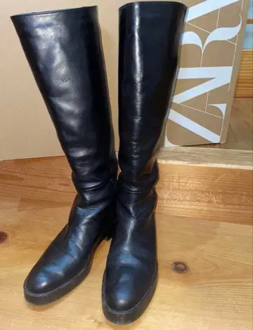 ZARA 자라 롱 부츠 플랫폼 트랙 밑창 천연 가죽