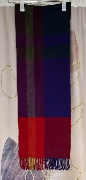 폴스미스 멀티 스트라이프 빅 체크 캐시미어 블렌드 머플러