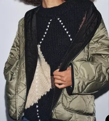 [ 미사용 택 포함 ] ZARA 리버서블 퀼팅 자켓