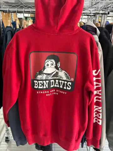 벤 데이비스 레드 집업 후드티