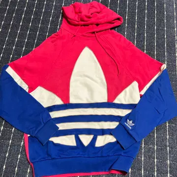 adidas 3스트라이프 후드티 XS 빨간색/파랑