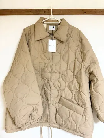 빅 사이즈 퀼팅 자켓 베이지