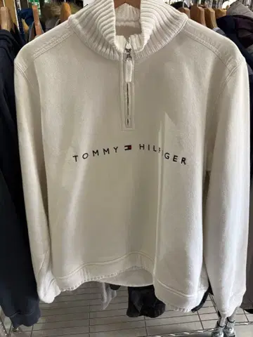 TOMMY HILFIGER 하이넥 트레이닝복 XL 화이트