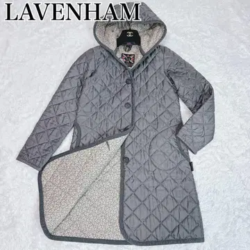 [새상품급] LAVENHAM 후드 부착 롱 코트 LIBERTY 콜라보 M