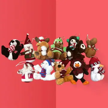 크리스마스 봉제 인형 오너먼트 세트