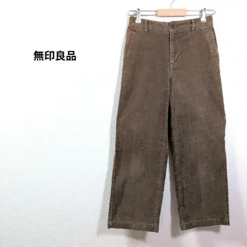 무인양품 코듀로이 팬츠 팬츠 캐주얼 브라운 루즈핏 M