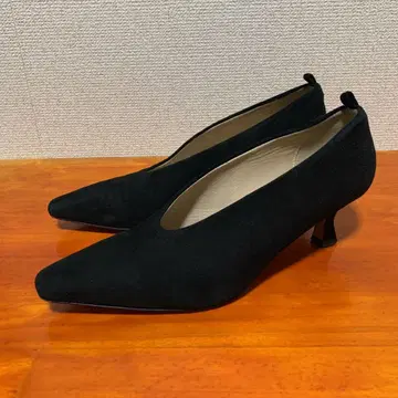 파비오 루스코니 펌프스 38 24cm 스웨이드 검정 블랙