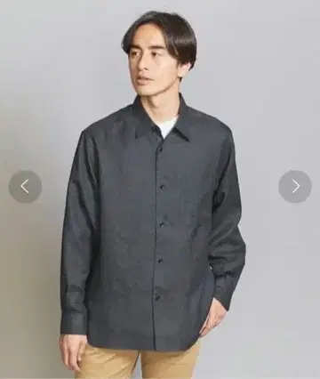 린넨 터치 레귤러 형태 테이퍼드 셔츠 유나이티드 애로우즈