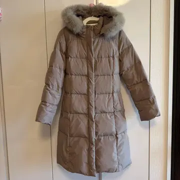 그레이 퍼 롱 다운 자켓