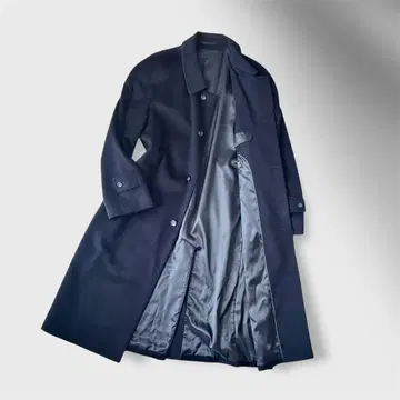 빈티지 캐시미어 100 발마칸 코트 스텐칼라 네이비 구제 의류