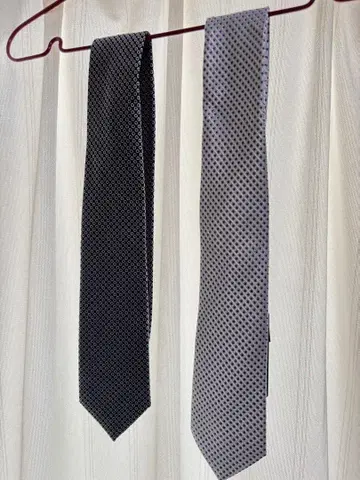 [ EMPORIO ARMANI ] 넥타이 2세트 네이비 실버