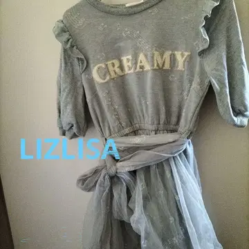 CREAMY 음표 패턴 프릴 소매 미니 원피스