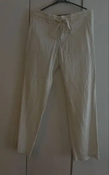 린넨 퇴폐적인 팬츠 구제 의류 화이트 캐주얼 팬츠 레이스 포함