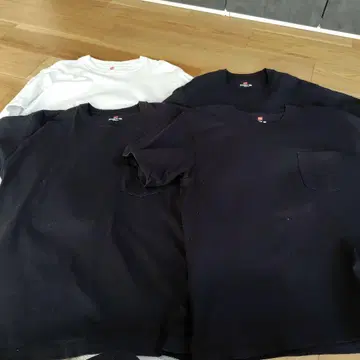 Hanes BEEFY 4장 세트 화이트 블랙