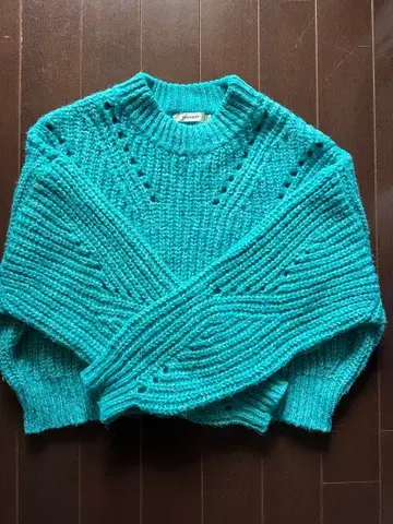 MOUSSY 터콰이즈 긴팔 니트 스웨터