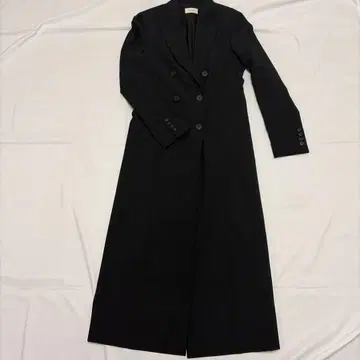 데프레 투모로우랜드 블랙 더블 브레스트 롱 코트 F