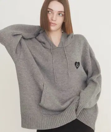 그레이 에피 누 오버 사이즈 후드티