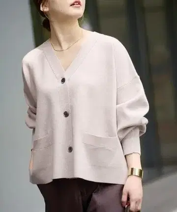 IENA 슈퍼 파인 스무스 숏 가디건 베이지