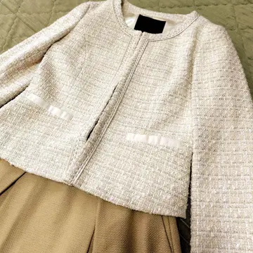 UNTITLED 자켓 트위드 세레모니 노카라