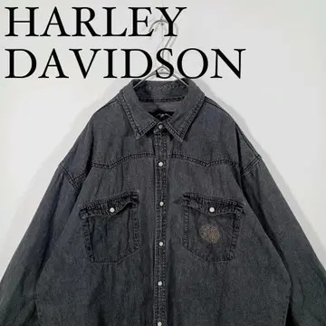 HARLEY-DAVIDSON 긴팔 데님 셔츠 다크 그레이 XL