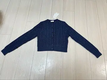 네이비 케이블 니트 가디건