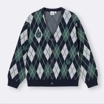 GU 커비 콜라보 가디건 M 사이즈 그린 x 네이비