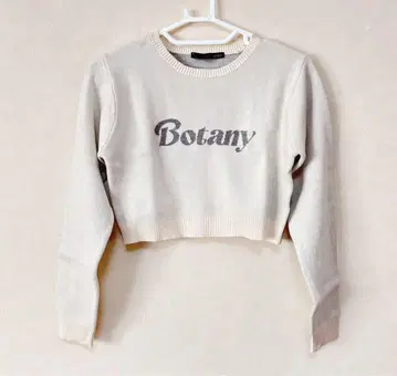 Heather 숏 기장 로고 니트 아이보리