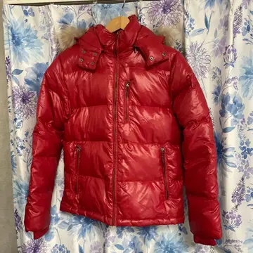 PARIBA BEACH STORES M 레드 다운 자켓 퍼 포함