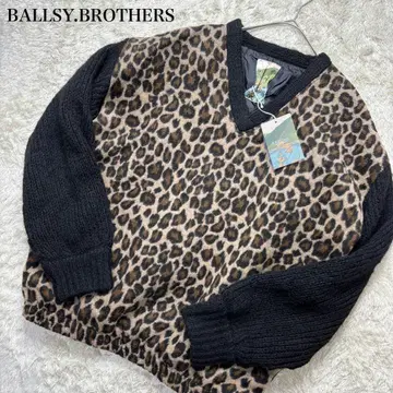 [미사용 보관품] BALLSY.BROTHERS 니트 스웨터 레오파드 M