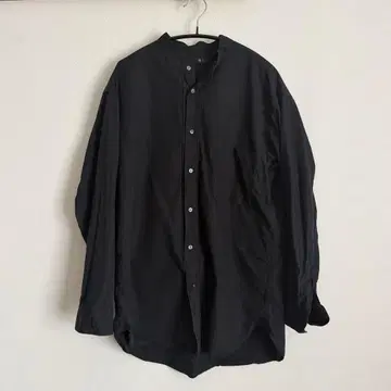 UNIQLO 질 샌더 콜라보 노카라 롱 셔츠 블랙 M 사이즈
