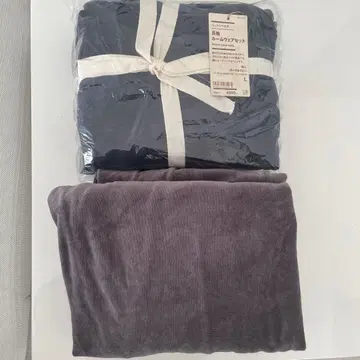 [ 무인양품 ] 코튼 벨로아 긴팔 룸웨어 세트 L