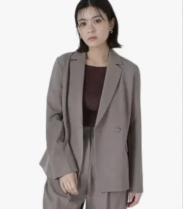 내추럴 뷰티 베이직 린넨 더블 브레스트 자켓