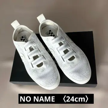 노네임 NO NAME 벨크로 화이트&실버 스니커즈 ( 24cm )