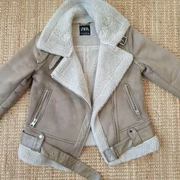 ZARA 베이지 시어링풍 라이더 자켓 XS