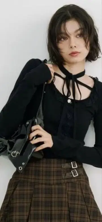 jouetie 레이스업 블랙 니트 M 사이즈