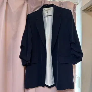 네이비 테일러드 자켓 롤업 소매 빅 사이즈 H&M