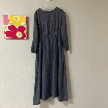 Fog Linen Work 깅엄 린넨 원피스 F