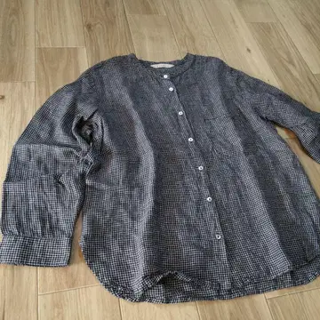 앗코땅 x 키나루 격자 무늬 긴팔 셔츠