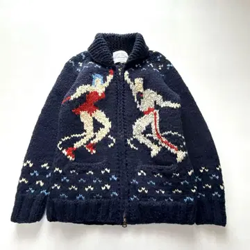 [ 레어 ] kanata 코위찬 니트 지퍼 스웨터 피규어 메리노울