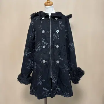 ZIDDY 퍼 후드 블랙 자켓 F 사이즈