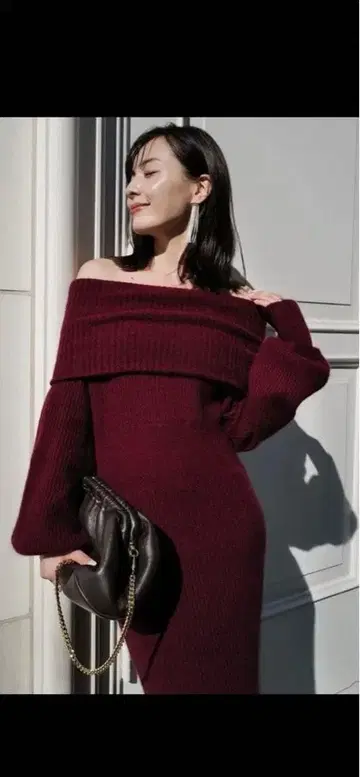 아뉴앙스 anuans 오프숄더 니트 원피스